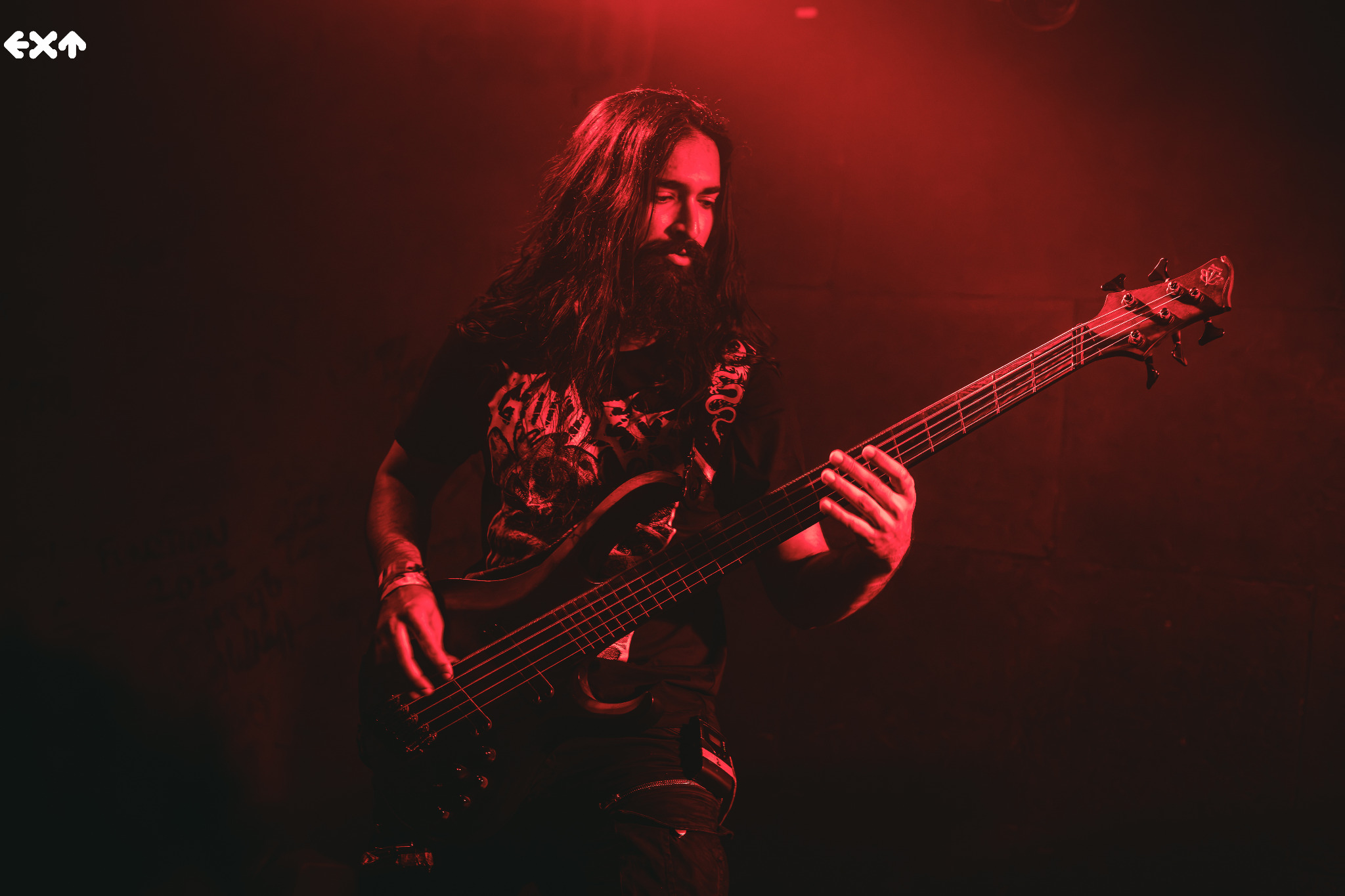 Chaos bassist performing live